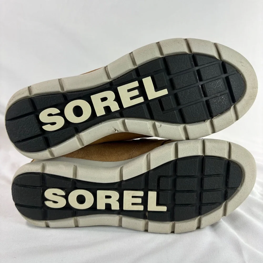 Sorel‎ Explorer Joan Boots Womens 7 Waterproof Winter Camel Brown Suede Wool